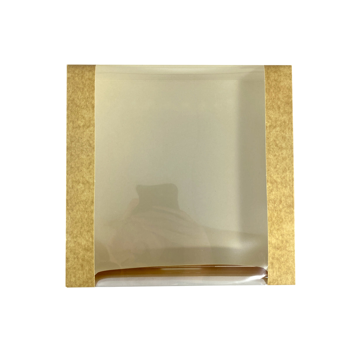 Cutie pentru prăjituri, kraft natural, cu fereastră, 20x20x6 cm