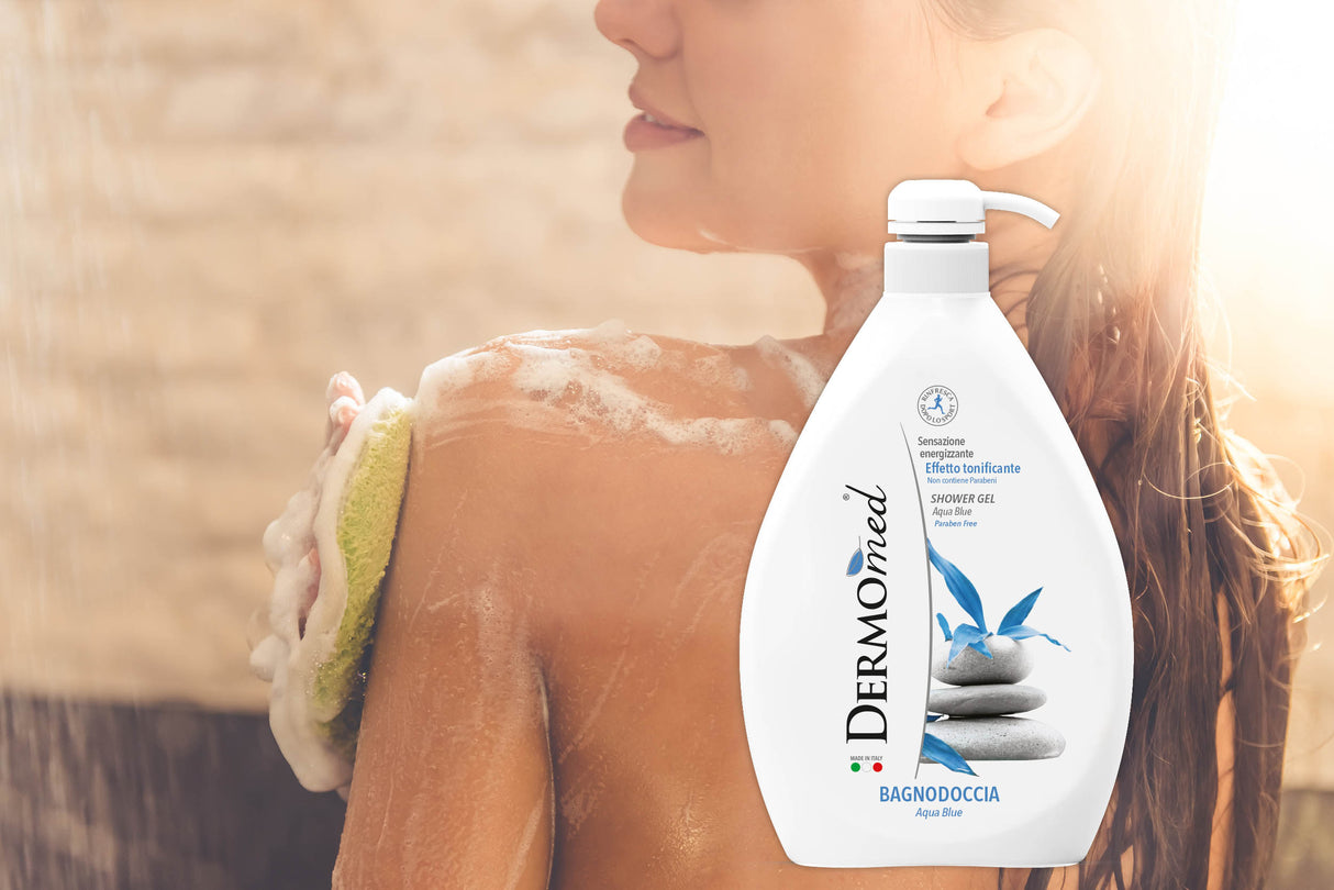 Gel de dus Aqua Blue Dermomed 1L, PH neutru pentru o piele catifelata