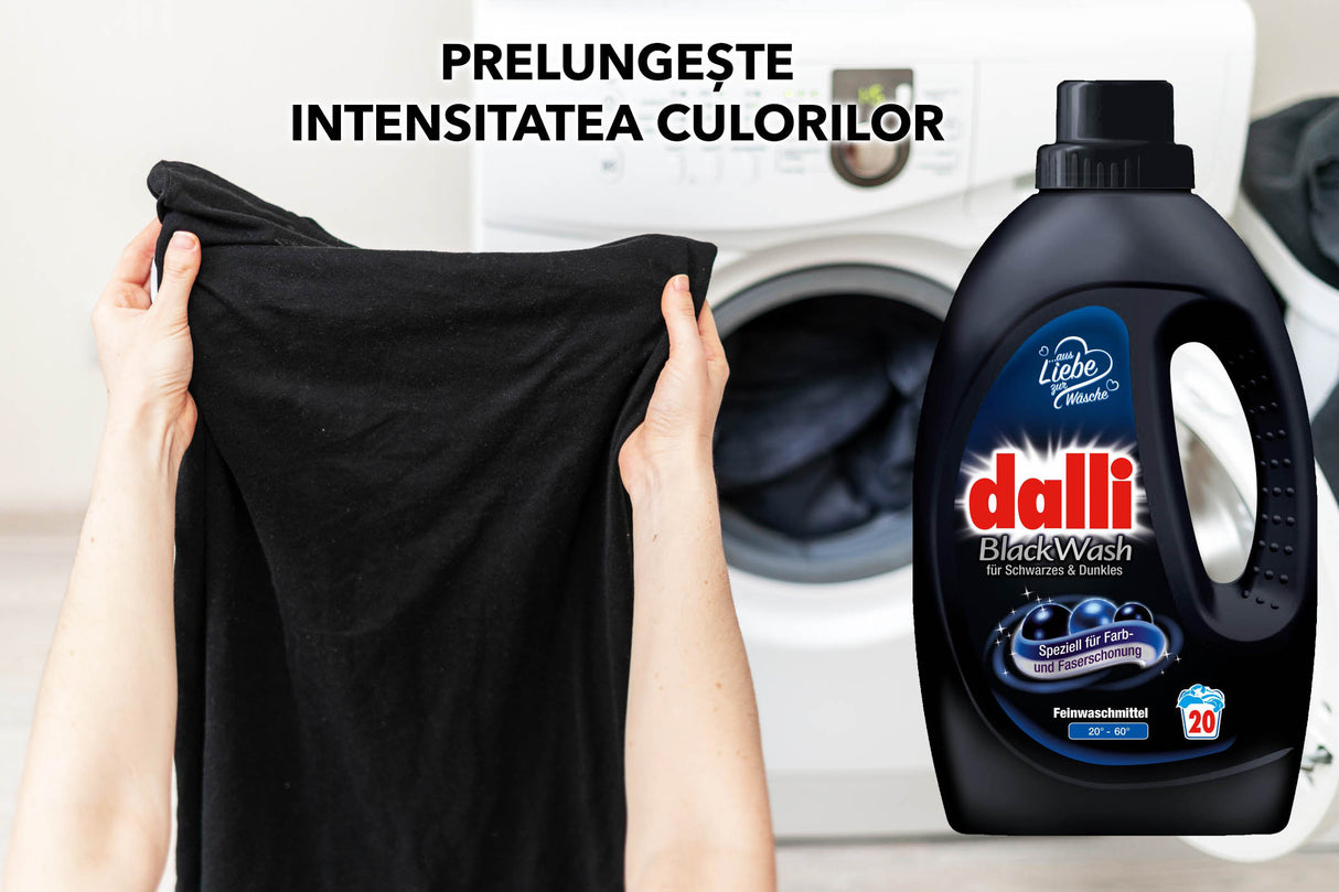 Detergent lichid pentru rufe negre sau haine inchise la culoare BLACK WASH DALLI 1,1L / 20 spalari