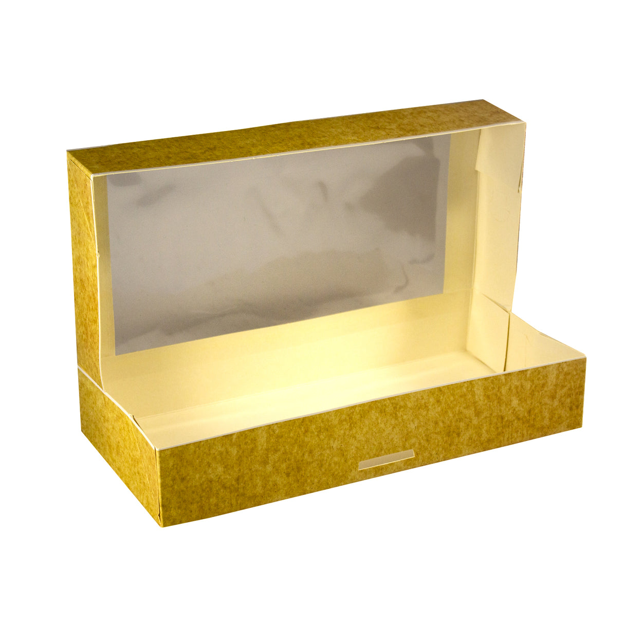 Cutie pentru prăjituri, kraft natural, cu fereastră, 32x14x5 cm