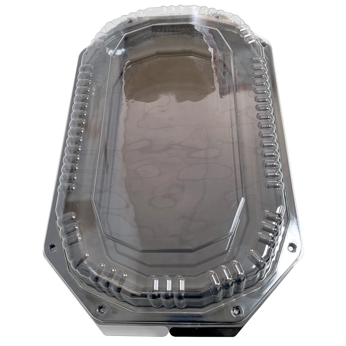 Platou pentru aperitiv, oval, negru, cu capac transparent, 43x28x6,5cm