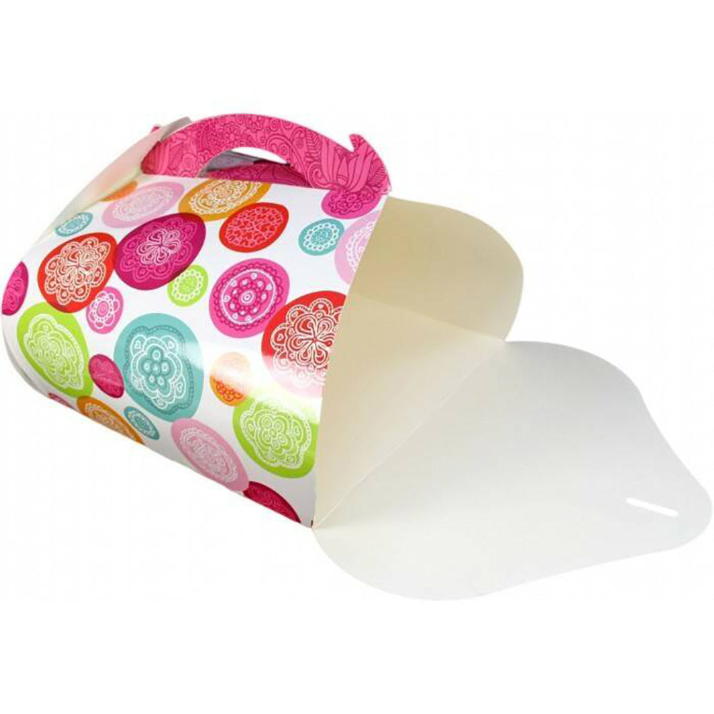 Cutie pentru tort, IRIS, cu mâner, multicolor 30x30x15cm