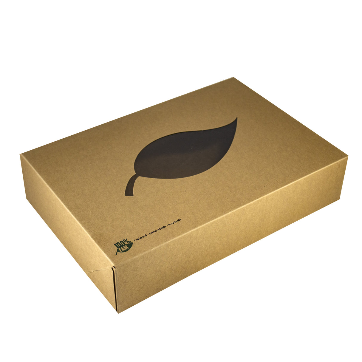 Cutie pentru catering, cu fereastră în formă de frunză 35x25x8cm