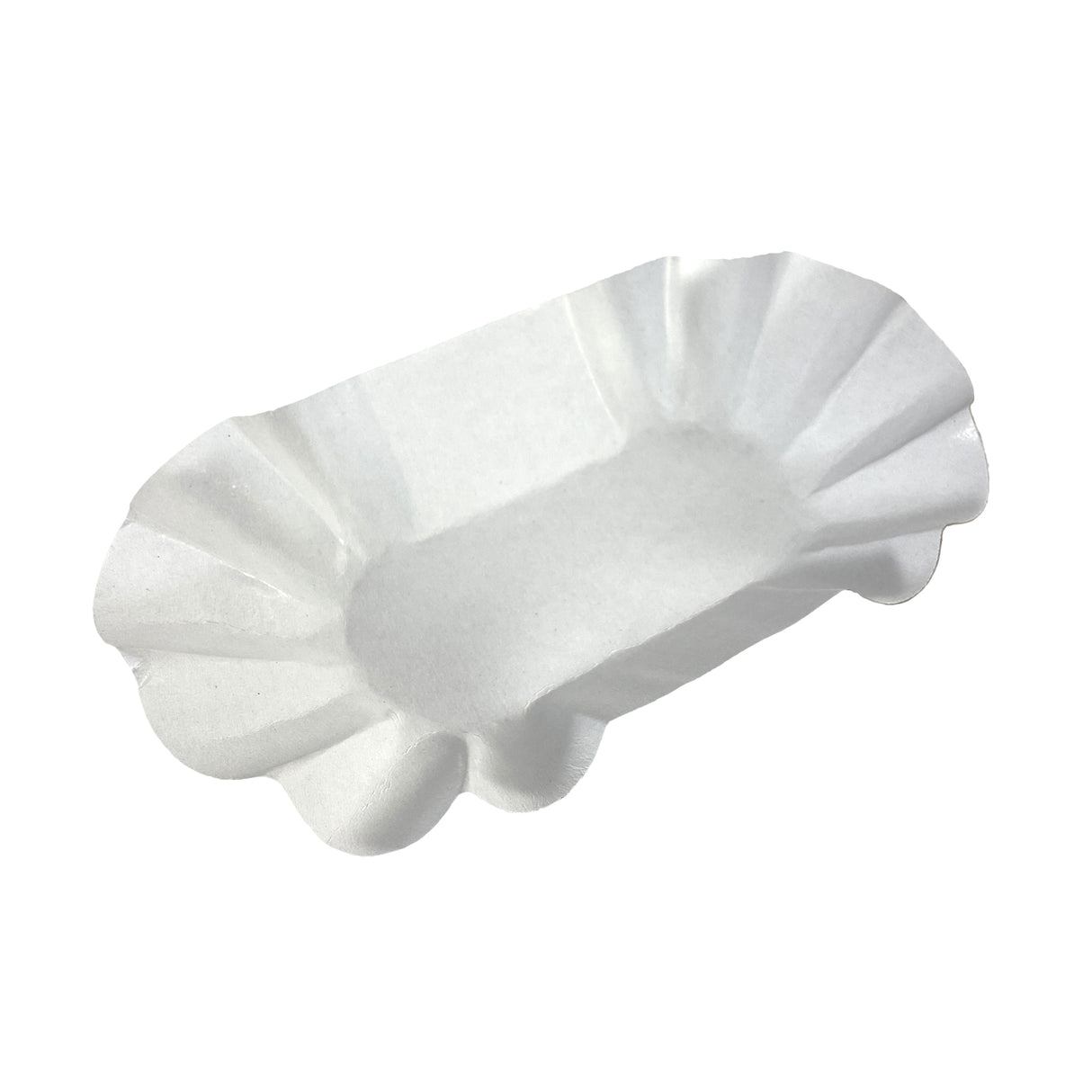 Tăviță pentru prăjituri, ovală, alb, 12x5 cm, (100buc/set)