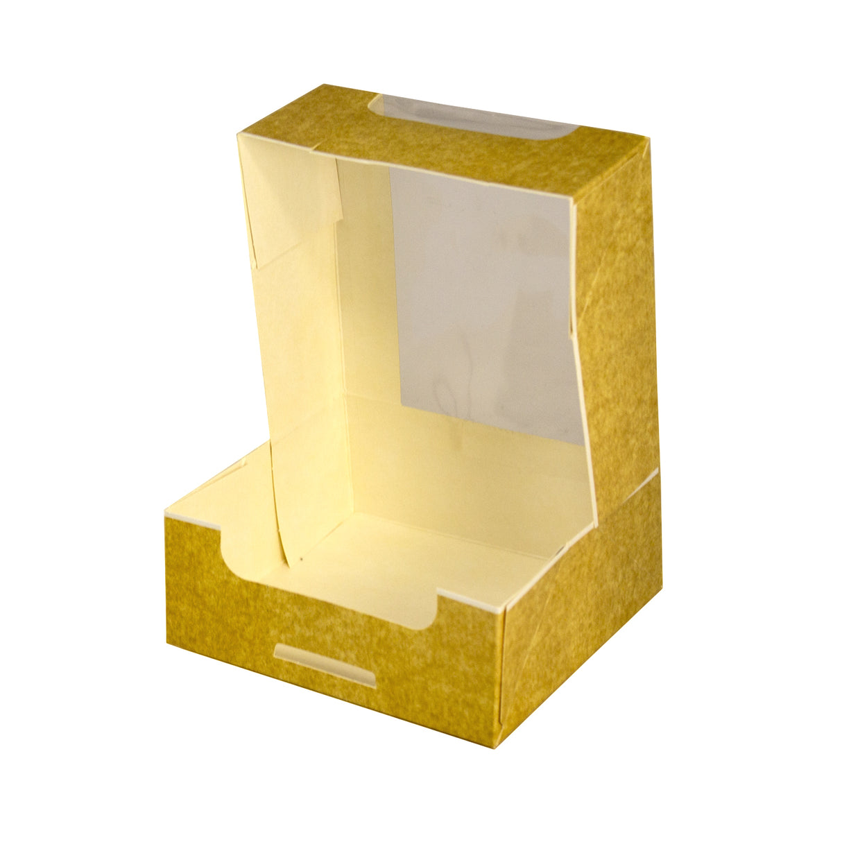 Cutie pentru prăjituri, kraft natural, cu fereastră, 13x12x5 cm