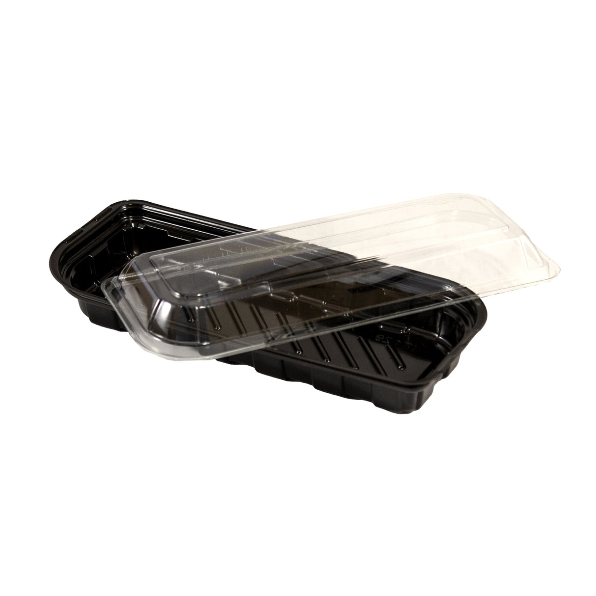 Caserolă cu capac transparent, negru, 500 cc, (50buc/set)