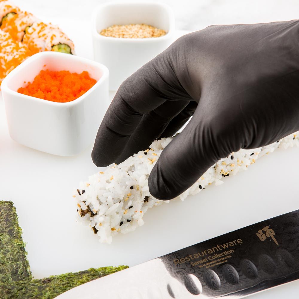 Manusi nitril negre super rezistente fara pudra Black SPADES DR. MAYER marimea S, de unica folosinta, (100buc/set)