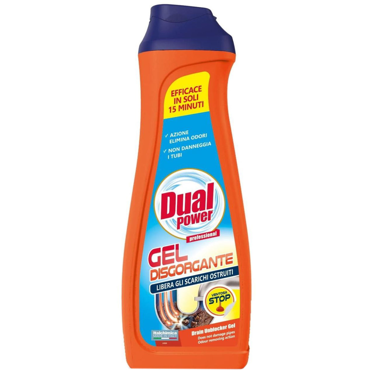 Gel profesional pentru desfundat tevi, Dual Power, 1 litru