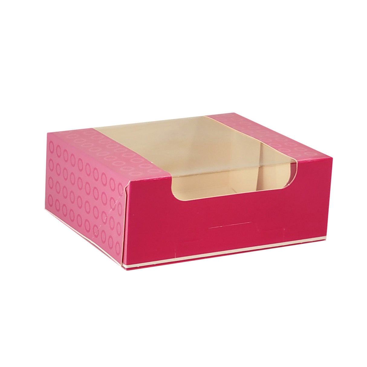 Cutie pentru prăjituri, HAUTE VISION, cu fereastră, roz, 13x12x5 cm