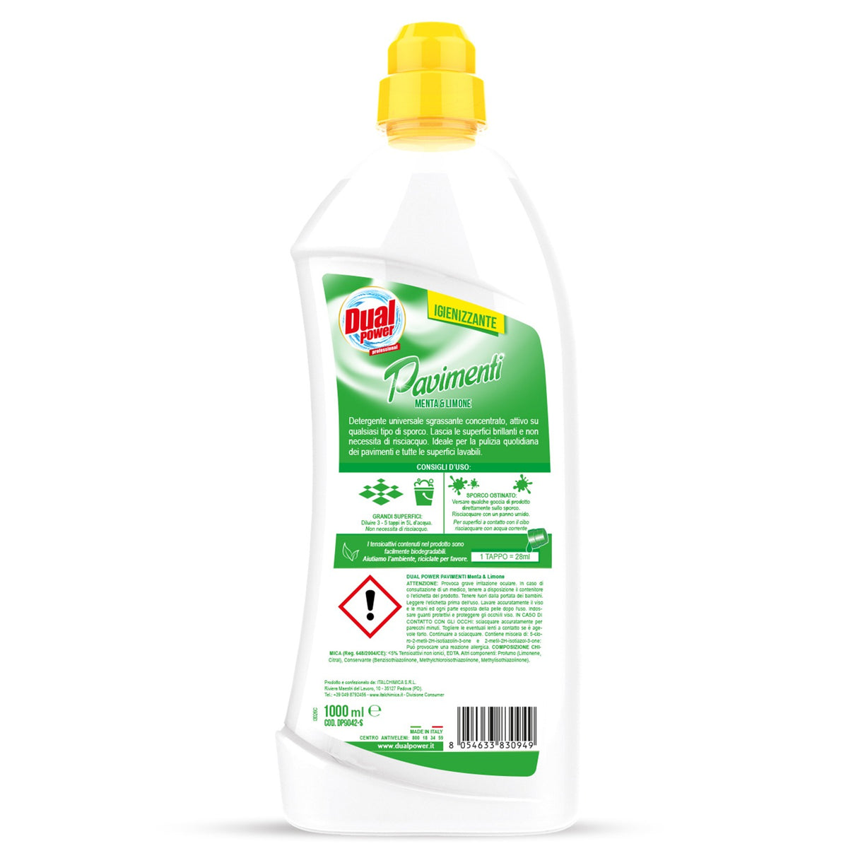 Detergent pentru pardoseli, lamaie si menta, Dual Power, 1 L