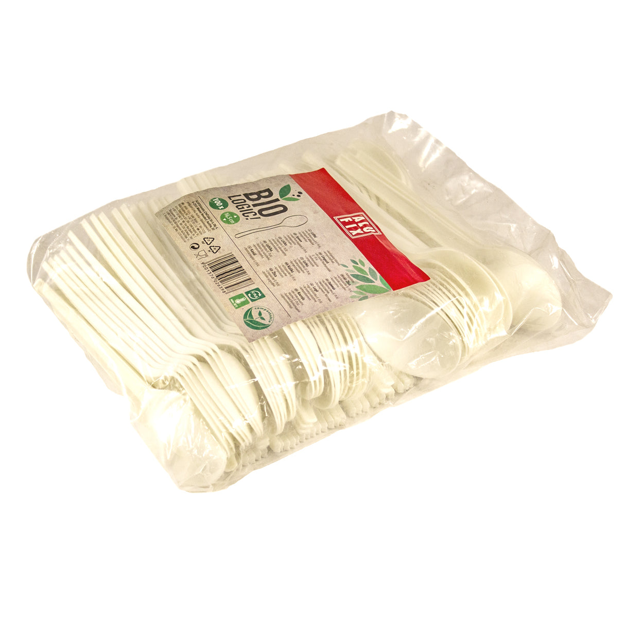 Lingura din plastic, alba 16,5 cm, (100buc/set)