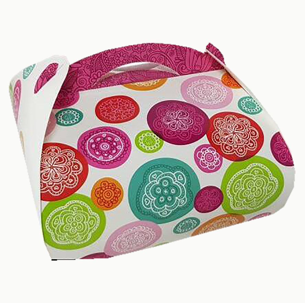 Cutie pentru tort, IRIS, cu mâner, multicolor 30x30x15cm