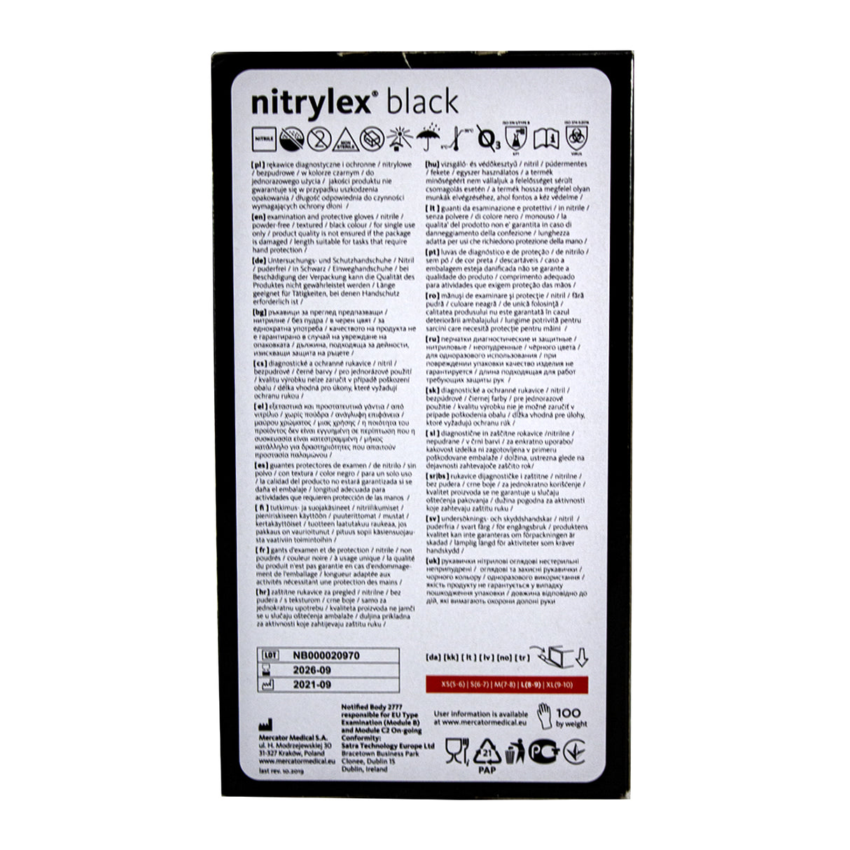 Manusi, Nitrylex, negre, marimea L, (100buc/set)