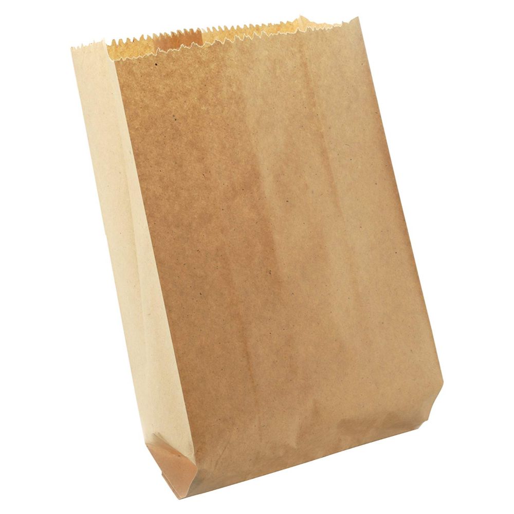 Punga de hartie, kraft natural, vargat, 18x7x26 cm, (100buc/set)