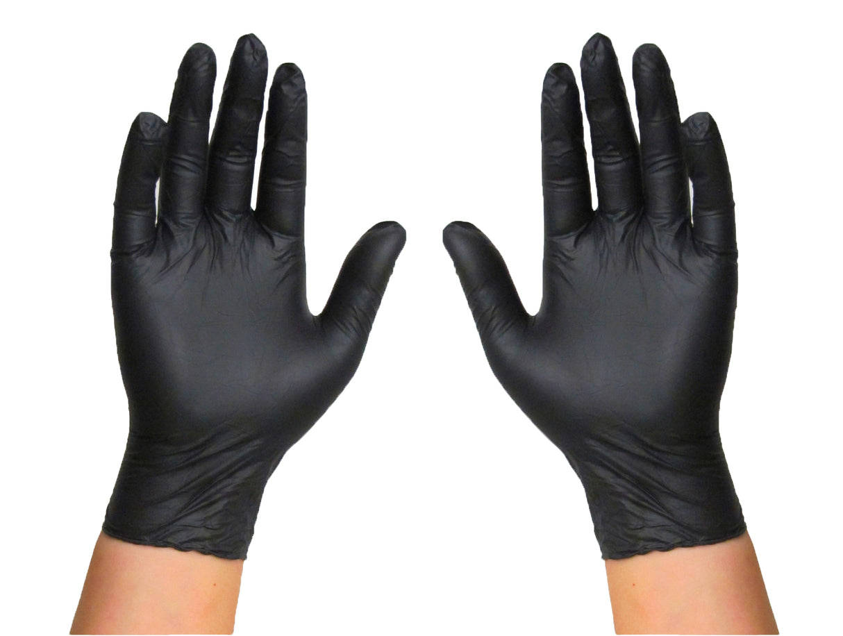 Manusi nitril negre, nepudrate, XL, medicale, pentru examinare, de unica folosinta, (100buc/set)