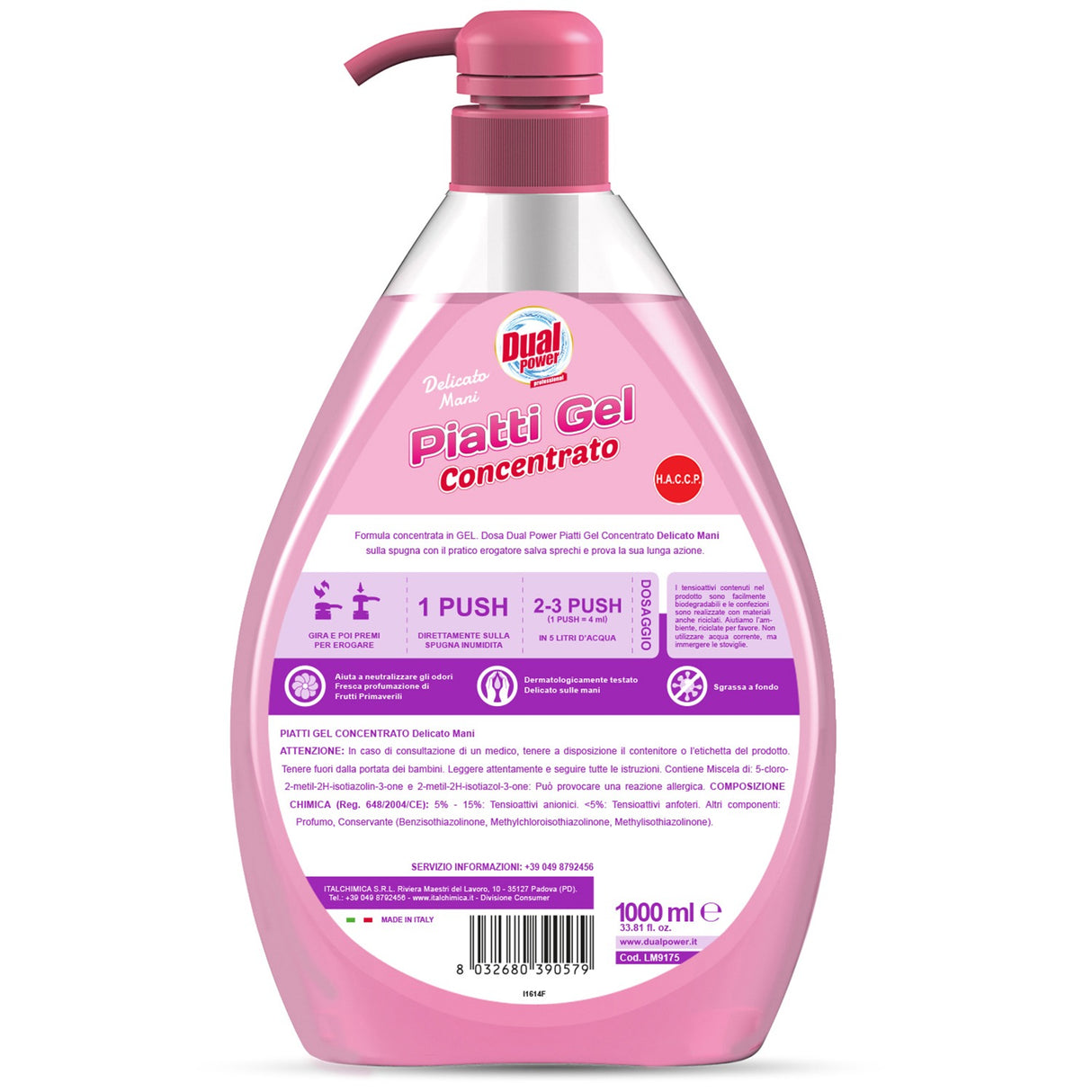 Gel de vase concentrat, Delicat pentru maini, Dual Power, 1 L