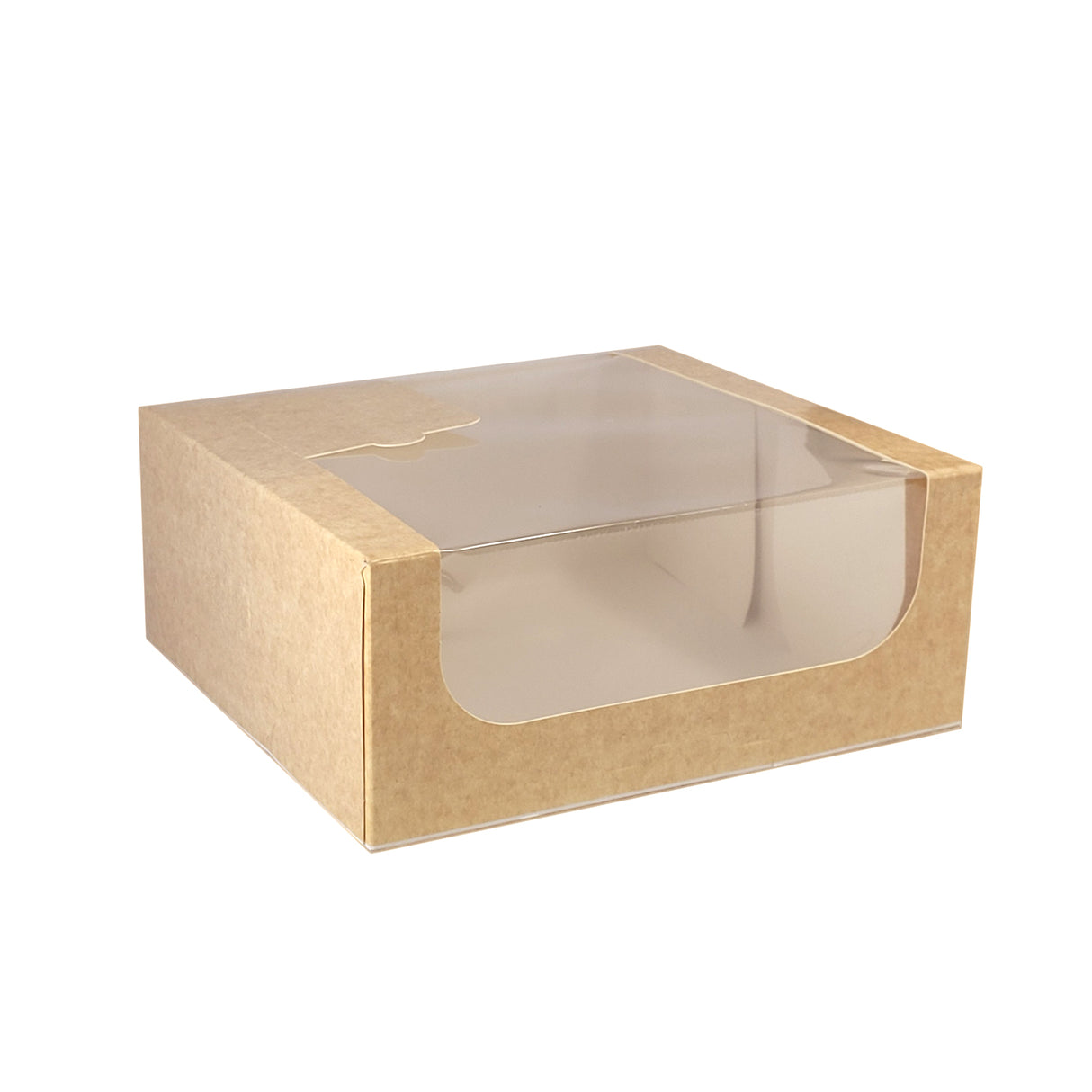 Cutie pentru prăjituri, Kraft Natural, cu fereastră, 24x24x10cm