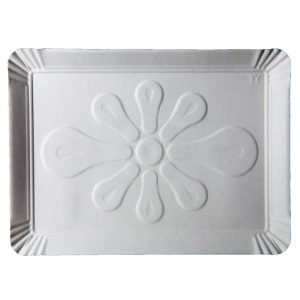 Tăviță pentru prăjituri, din carton, T11, alb, 24,5 x 24,5 cm, (100 buc/set)