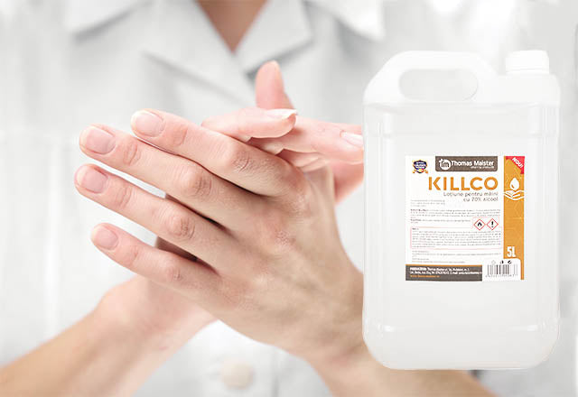 Lotiune igienizanta gel pentru maini Killco 5lcu 70% alcool