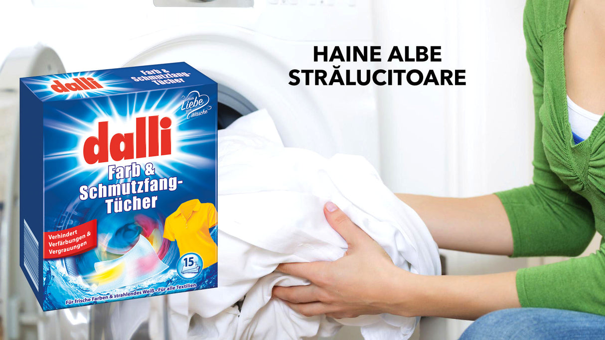 Servetele ce capteaza culorile Color Catcher DalIi pentru masina de spalat rufe, absorbant de pigment si murdarie, (15buc/set)