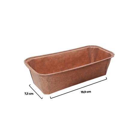 Formă copt cozonac / chec, hârtie maro, rezistentă la grăsimi, antiaderentă, termorezistentă, 19,9x7,3x6,2cm
