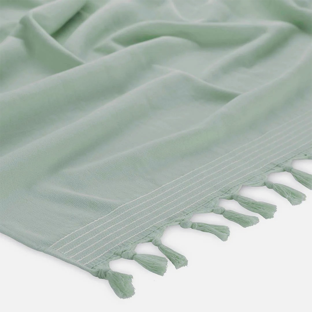 Prosop de plajă mare, bumbac 100%, uscare rapidă, 90x180cm, verde pastel