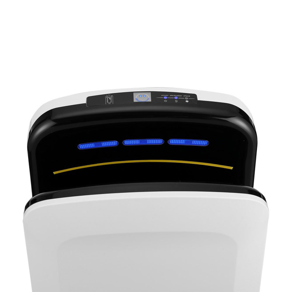 Uscător mâini vertical, Esenia V, filtru HEPA, uscare 5-7 sec, alb / negru