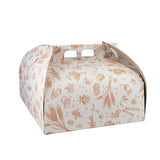 Cutie pentru tort, alb cu imprimeu floral 27x27cm