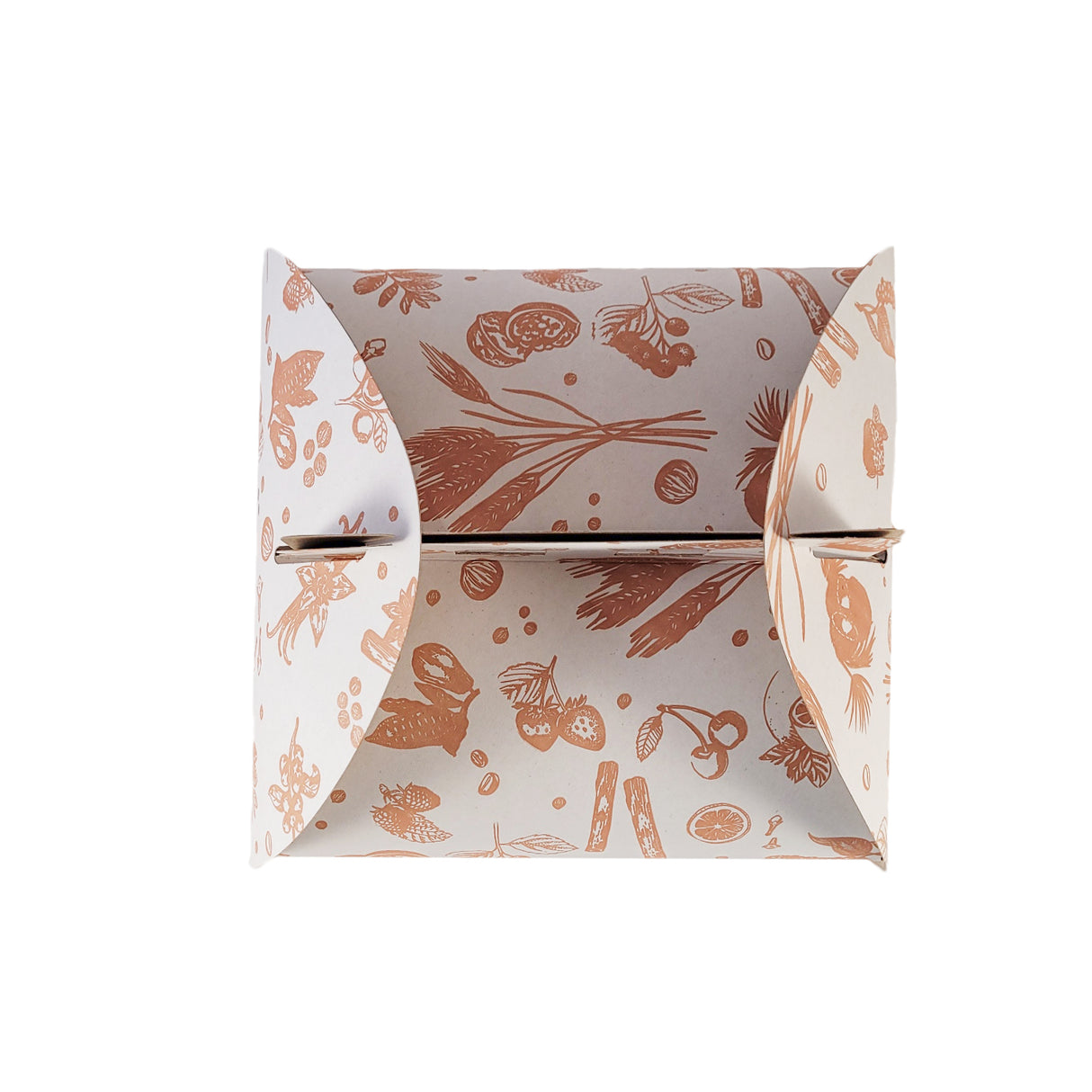 Cutie pentru tort, alb cu imprimeu floral, 20x20x12.5cm