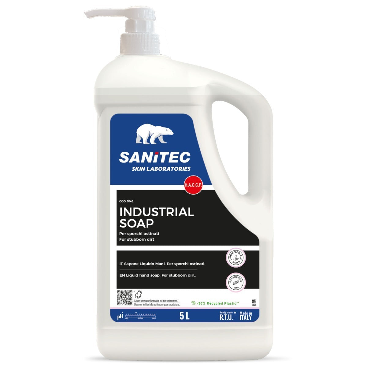 Săpun industrial pentru murdărie grea și unsori mecanice, Sanitec Lavamani Industria, 5L