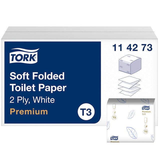 Tork Hârtie Igienică Soft Pliată Alb T3