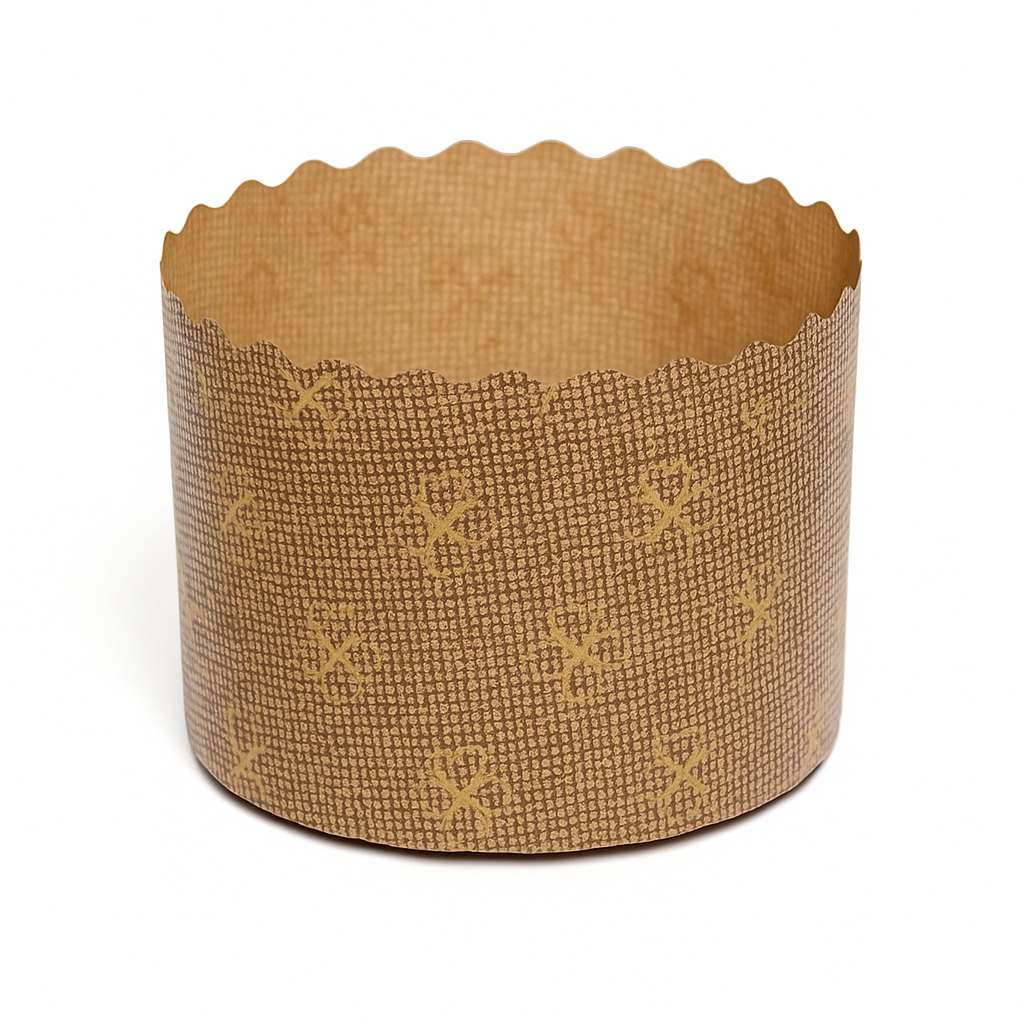 Formă Copt, Mini Panettone, hârtie maro, rezistentă la grăsimi, termorezistentă, 7x5cm, 100buc/set