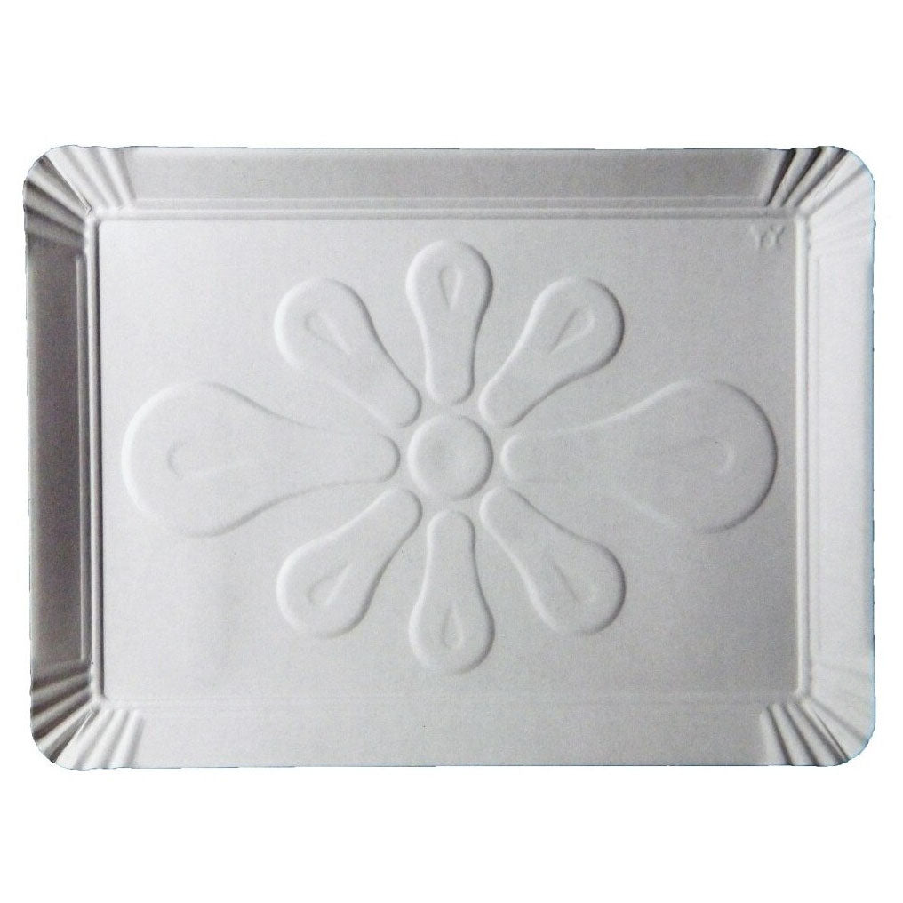 Tăviță pentru prăjituri, din carton, T12, alb, 34,5 x 24,5 cm, (100 buc/set)