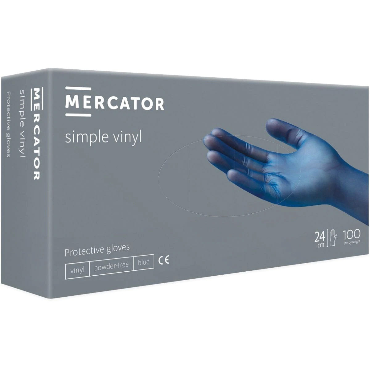 Manusi din vinil, albastre, medicale, nepudrate, marimea L, (100buc/set)