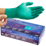 Manusi de unica folosinta, din nitril, nepudrate, super rezistente, de culoare turcoaz, TOUCHnTUFF ANSELL, marimea XS, (50buc/set)