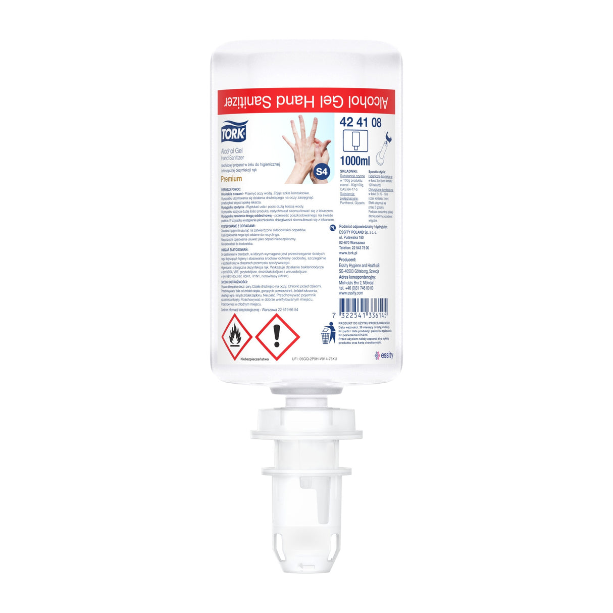 Dezinfectant lichid Tork Extra pentru mâini, pe bază de alcool