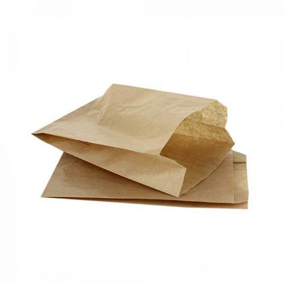 Punga de hartie, kraft natural, vargat, 18x7x26 cm, (100buc/set)