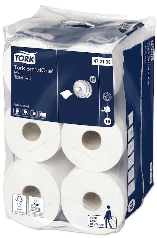 Role de Hârtie Igienică Tork SmartOne® Mini Alb T9