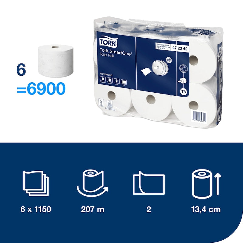 Hârtie Igienică Rolă Tork SmartOne® Alb T8