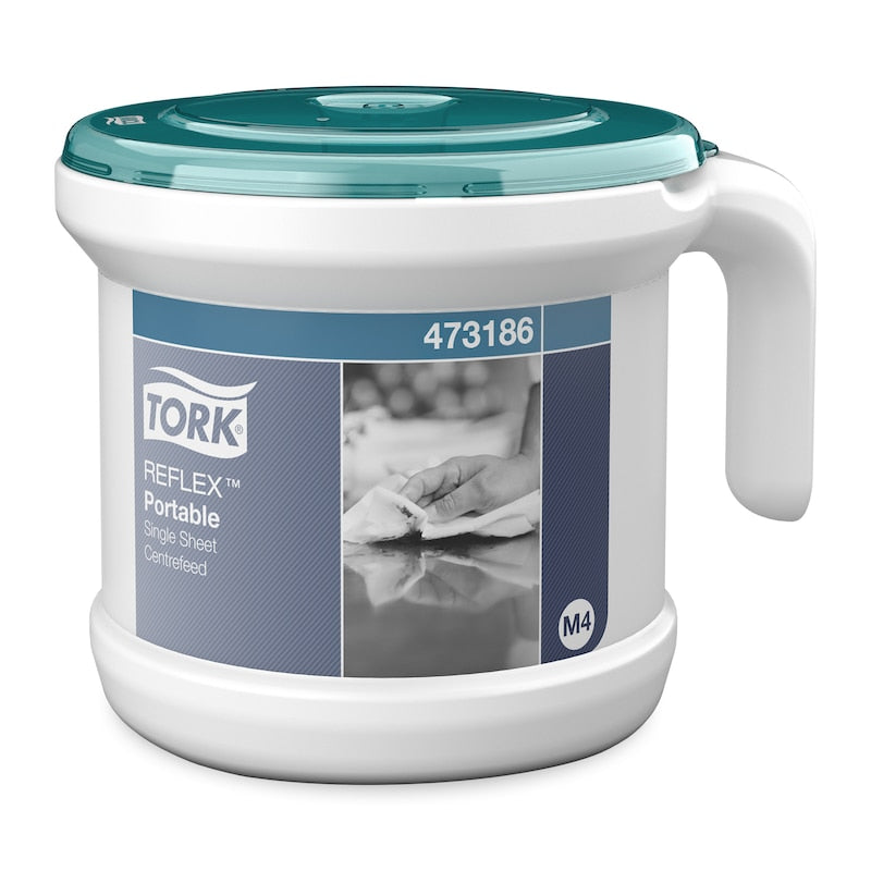 Tork Reflex™ Prosoape din Hârtie și Dozator cu Derulare Centrală Alb și Turcoaz M4