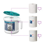 Tork Reflex™ Prosoape din Hârtie și Dozator cu Derulare Centrală Alb și Turcoaz M4