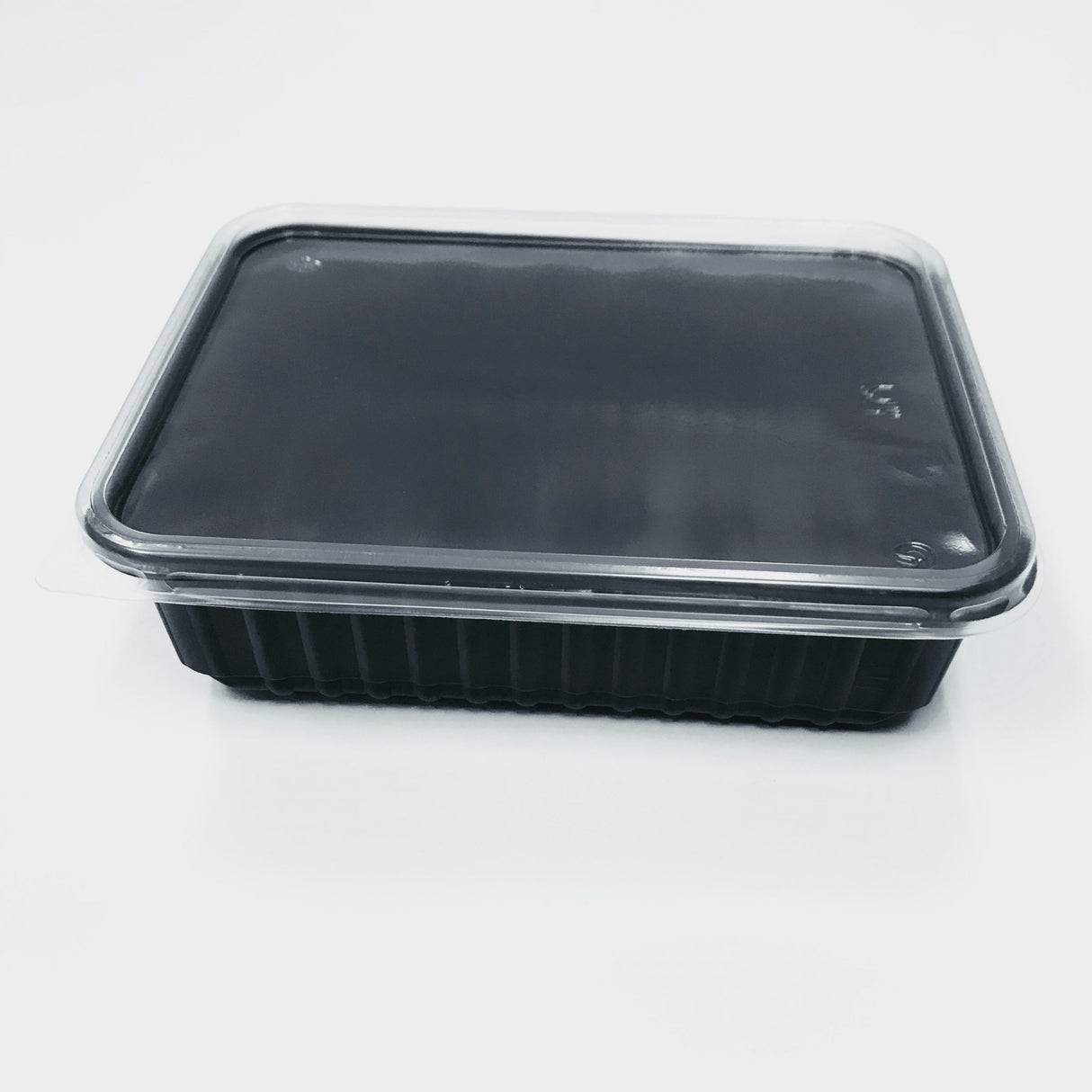 Caserole meniu, termorezistente, din PP,  Negre,  cu 1 compartiment si capac transparent, din plastic PET, dimensiuni 22x18x6 cm, (50buc/set)