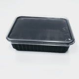 Caserole meniu, termorezistente, din PP,  Negre,  cu 1 compartiment si capac transparent, din plastic PET, dimensiuni 22x18x6 cm, (50buc/set)