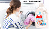 Detergent lichid pentru rufe de bebelusi, cu pH neutru pentru piele sensibila si efect antialergic BABY SENSITIV DALLI 1,1L / 20 spalari
