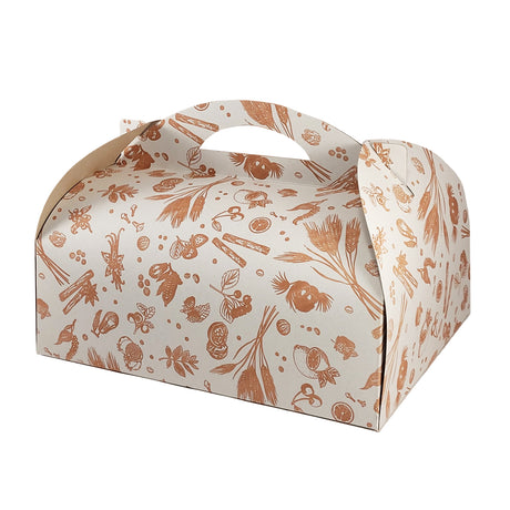 Cutie pentru tort, alb cu imprimeu floral, 34x25x12.5cm