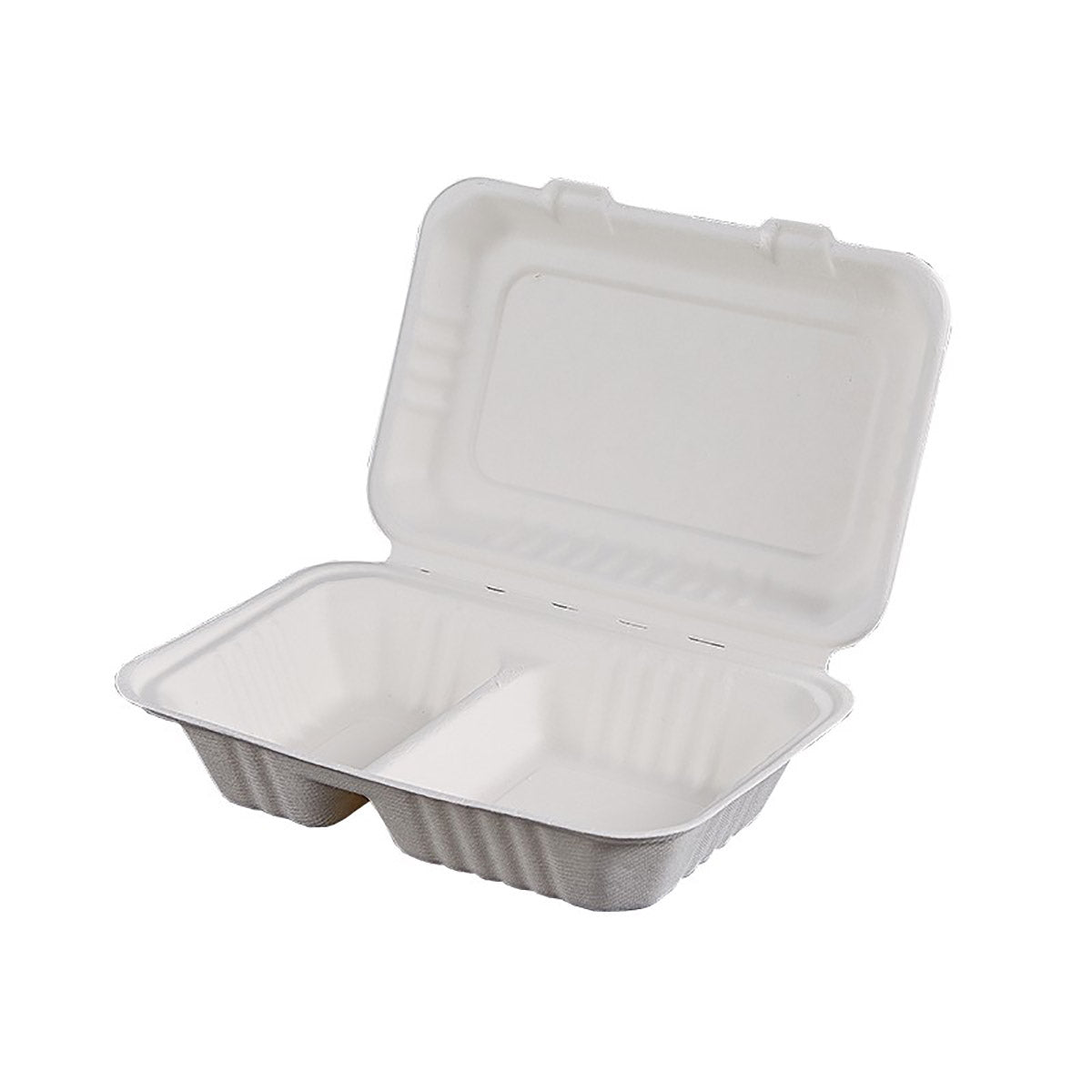 Cutie pentru catering, biodegradabilă, 2 compartimente, 26x17cm, 25 bucăți/ set