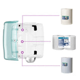 Tork Dozator cu Derulare Centrală Alb și Turcoaz W2