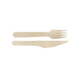 Cutit, furculita, din lemn, (100buc/set)