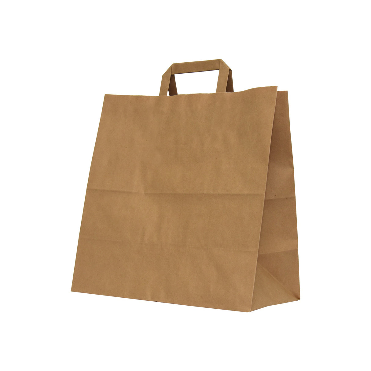 Sacosa hartie, din kraft natur, cu maner tip banda 26x17x24 cm