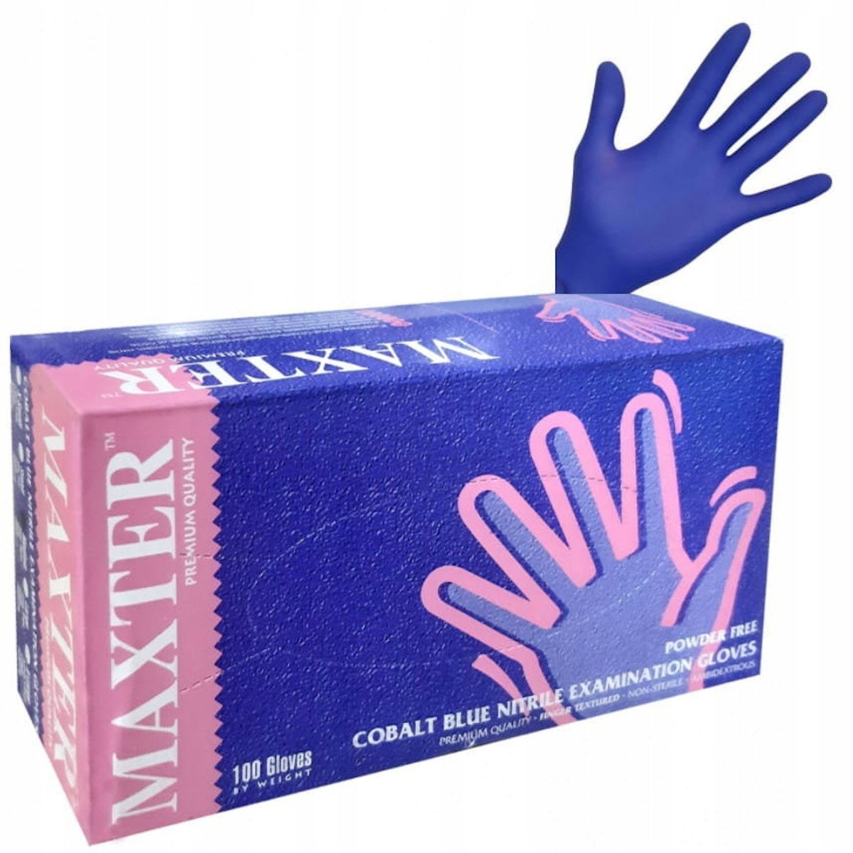 Manusi din nitril, albastre, marca Maxter Premium Quality, marimea L, (100buc/set)